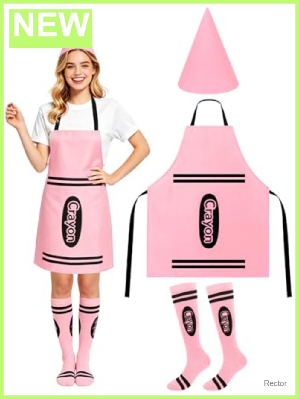 Crayon Apron Gnome Cone Hat Set Adults Felt Halloween Costume